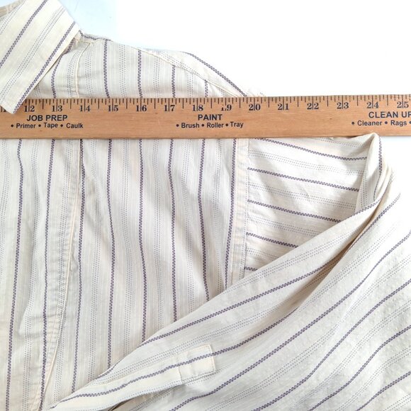 RALPH LAUREN Blue Label Vintage Peasant Poet Bib Blouse Cream Purple Stripe 10 - Picture 10 of 13